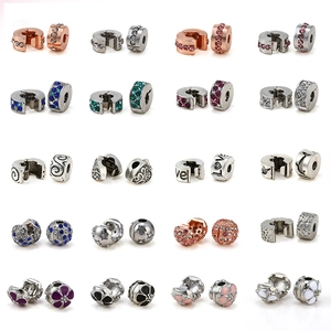 Assorted DIY charm beads with crystals, heart patterns and floral designs for bracelets