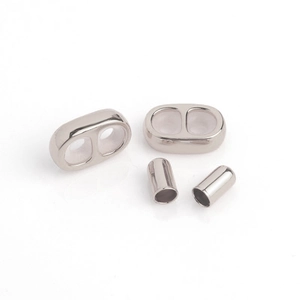 Perles à écraser argentées polies et arrêts de cordon pour création de bijoux DIY