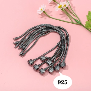 Gunmetal snake chain bracelets with barrel clasps made of 925 sterling silver