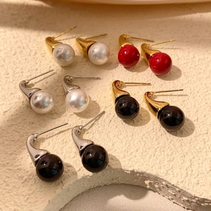 Edelstahl Kunstperlen Tropfenohrringe Für Damen Minimalistische Geometrische Wassertropfen Ohrringe Eleganter Modeschmuck