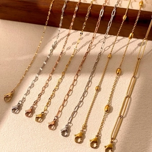 Elegant multi-color layered silver necklaces in gold and rose gold with lobster clasps
