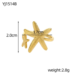 Detailopname van de zeester diameter 2,0 cm en de 1,7 cm binnenring maatvoering