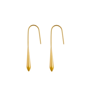 Minimalistische goldene Tropfenohrringe aus poliertem Edelstahl mit U-Haken