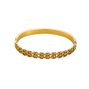 Elegant gold titanium steel bracelet featuring a stylish irregular chain link design