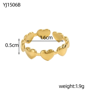 Gedetailleerd overzicht van holle hartringafmetingen met diameter 1,6 cm en breedte