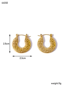 Tabella taglie dettagliata per orecchini a cerchio dorati martellati 2,5cm x 2,3cm 11g