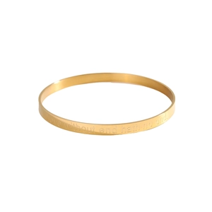 Polished gold cuff bracelet featuring Love without end hath no end engraving