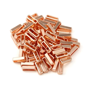 Perle a scorrimento rettangolari in oro rosa e ciondoli stopper per bracciali da 10mm
