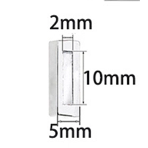 Charm stopper in lega argento per bracciali da 10mm con dimensioni dettagliate