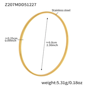 Details zum Edelstahl-Armreif in Gold mit 6,0cm Durchmesser und 0,25cm Reifenbreite