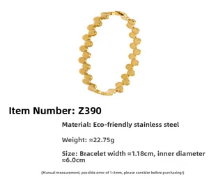 Detailansicht des goldenen Edelstahl-Magnetarmbands Z390 mit technischen Abmessungen