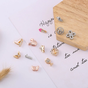 Diverse DIY 10mm Legierung Anhänger mit Strass für Edelstahl Armbänder