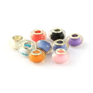Perles en Résine Facettées Effet Gelée à Large Trou Avec Noyau en Pour Fabrication de Bijoux DIY Bracelets Charms