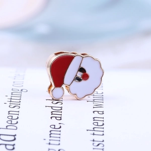 Christmas Santa Claus charm pendant with red enamel finish for 10mm DIY bracelets
