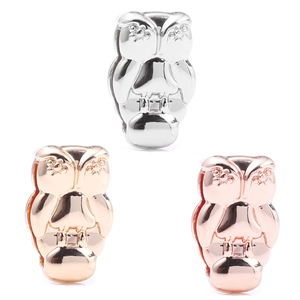 Drei Eulenanhänger in Gold, Silber und Roségold für DIY-Armbänder und Schmuck