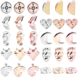 Legierung Galvanisiert DIY Gleitende Charms Strass Emaille Armband Zubehör Kompass Herz Tier Blume Perlen Für Schmuckherstellung