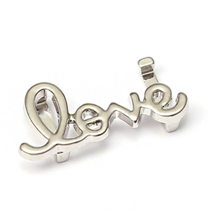 Polierter silberner LOVE-Buchstabenanhänger für DIY Edelstahl Mesh-Armbänder