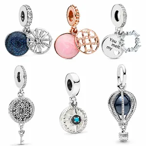 Alliage Émail Strass Ciel Étoilé Montgolfière Cœur Boussole Fleur DIY Charm Pendentif Accessoire Fabrication de Bijoux Cadeau Femme