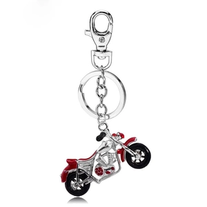 Motorcycle Keychain Silver Alloy Drip Oil Enamel Pendant Cool Metal Key Ring For Car Motorbike Bag Daily Decoration Accessory