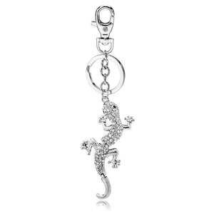 Fashion Gecko Lizard Keychain Sparkling Rhinestone Alloy Keyring For Women Bag Charm Pendant Creative Gift Jewelry Accessories