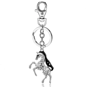 Exquisite Legierung Strass Pferd Schlüsselanhänger Elegant Tier Tasche Anhänger Kristall Auto Schlüsselring Für Damen Schmuck Geschenk