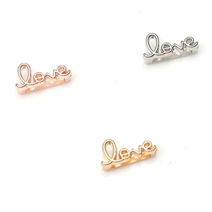 Mode Love Buchstabe Gleitperlen Legierung Versilbert DIY Armband Zubehör Für Damen Edelstahl Netzband Dekor