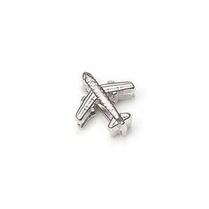Ciondolo aereo in argento per bracciali mesh con design dettagliato della fusoliera