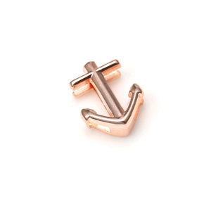 Polished rose gold anchor pendant for stainless steel mesh bracelets and DIY jewelry