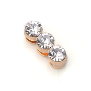 Three round brilliant cut cubic zirconia in rose gold setting for DIY jewelry design