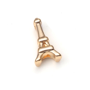 Golden Eiffel Tower charm for DIY bracelets made of high-quality stainless steel