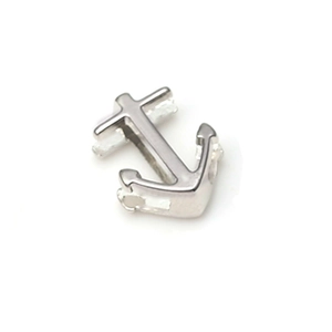 Polished silver anchor pendant for stainless steel mesh bracelet jewelry