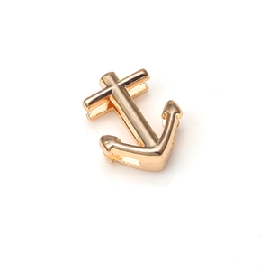 Polished golden anchor charm accessory for stainless steel DIY mesh bracelets