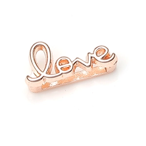 Roségoldfarbenes Love-Buchstaben-Schiebe-Zubehör für Uhrenarmbänder und DIY-Armbänder