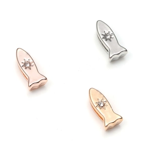 Alloy Rhinestone Fish Rocket Snowflake Slider Charms For Stainless Steel Mesh Bracelet Jewelry Making Accessory For Women