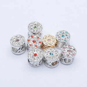 Perles d'espacement avec cristaux colorés et strass pour bracelets à breloques