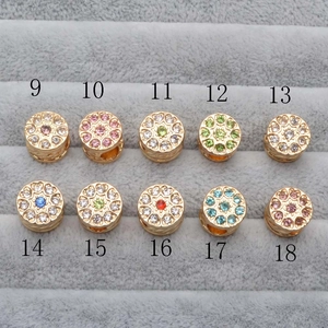 Perle de Charme DIY en Alliage Strass Perles Creuses Fleur Cœur à Grand Trou Pour Bracelet Collier Accessoires de Bijouterie