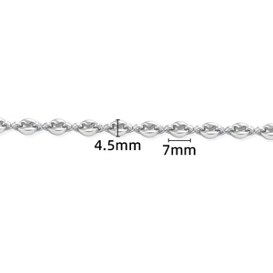 Cadena de acero inoxidable con eslabones de 4,5mm x 7mm para creación de joyas DIY