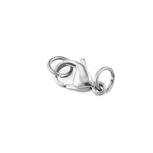 Polished gold stainless steel lobster clasp with jump rings for DIY jewelry necklaces