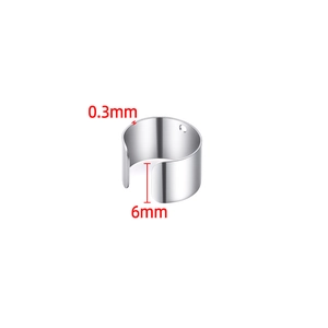 6mm silberne C-Form Edelstahl Ohrklemme mit Loch für DIY Schmuckherstellung Zubehör