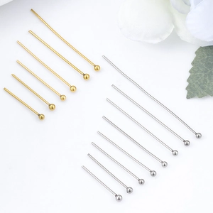 0.6mm gold and silver stainless steel ball head pins for DIY jewelry making and beading