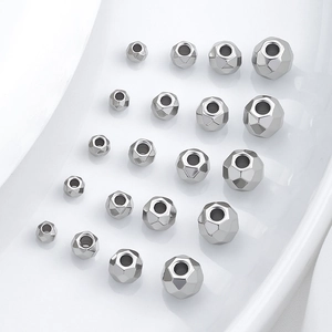 Hammered stainless steel geometric beads in various sizes for DIY jewelry making