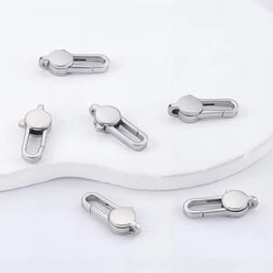 Polished silver stainless steel rectangular lobster clasps for DIY jewelry making