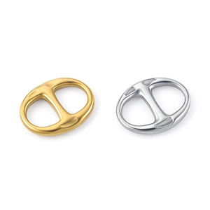Pendenti ovali lucidati in oro e argento per la creazione di gioielli fai-da-te minimalisti