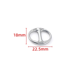 Ciondolo a maglia ovale in acciaio inossidabile dorato con dimensioni 22,5mm e 18mm