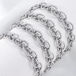 Handmade Diamond-cut Oval Stainless Steel Jewelry Chain DIY Necklace Bracelet Making Findings Bulk Metal Cable Chain Accessory