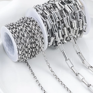 Stainless Steel DIY Jewelry Chain For Necklace Bracelet Making Paperclip Link Rolo Chain Findings For Crafting Fashion Jewelry Components