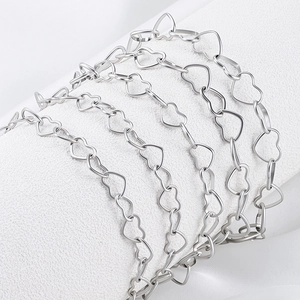Cadena de Eslabones de Corazón de Acero Inoxidable 304 para Joyería DIY Eslabones en Forma de Corazón para Collares Pulseras