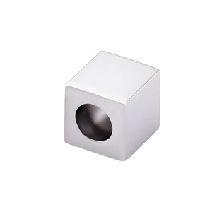 Cuenta de cubo pulida de 4mm de acero inoxidable con orificio para bisutería DIY