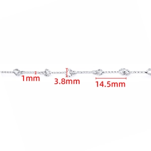 Chaîne à maillons en acier inoxydable poli de 1mm avec segments de 14,5mm de long