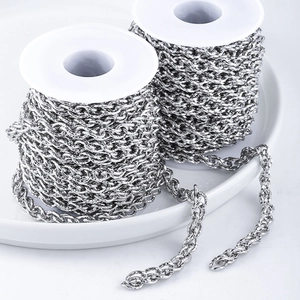 DIY stainless steel oval twist chain on rolls for necklace and bracelet jewelry making